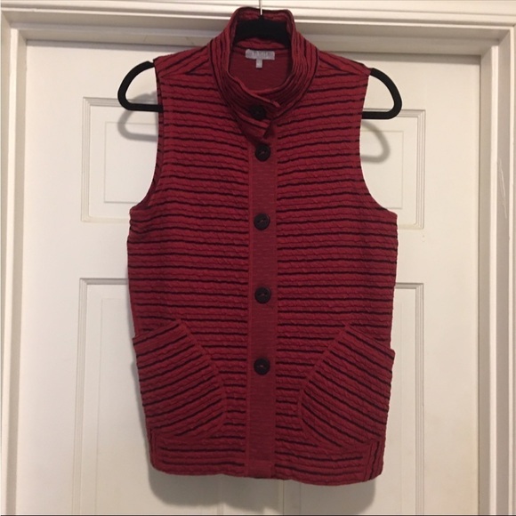 DARK RED FIGURE FLATTERING RIBBED SWEATER VEST - Picture 6 of 6